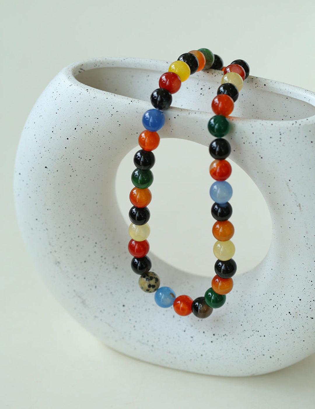 Spring Heartbeat Colored Stone Beaded Necklace - Gembea Jewelry