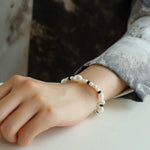 Baroque Pearl Black Agate Beaded Bracelet