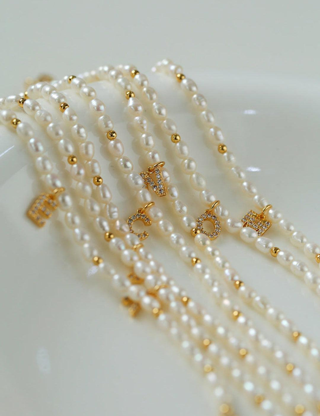 Vintage 26 Letter Pearl Bracelet - Gembea Jewelry