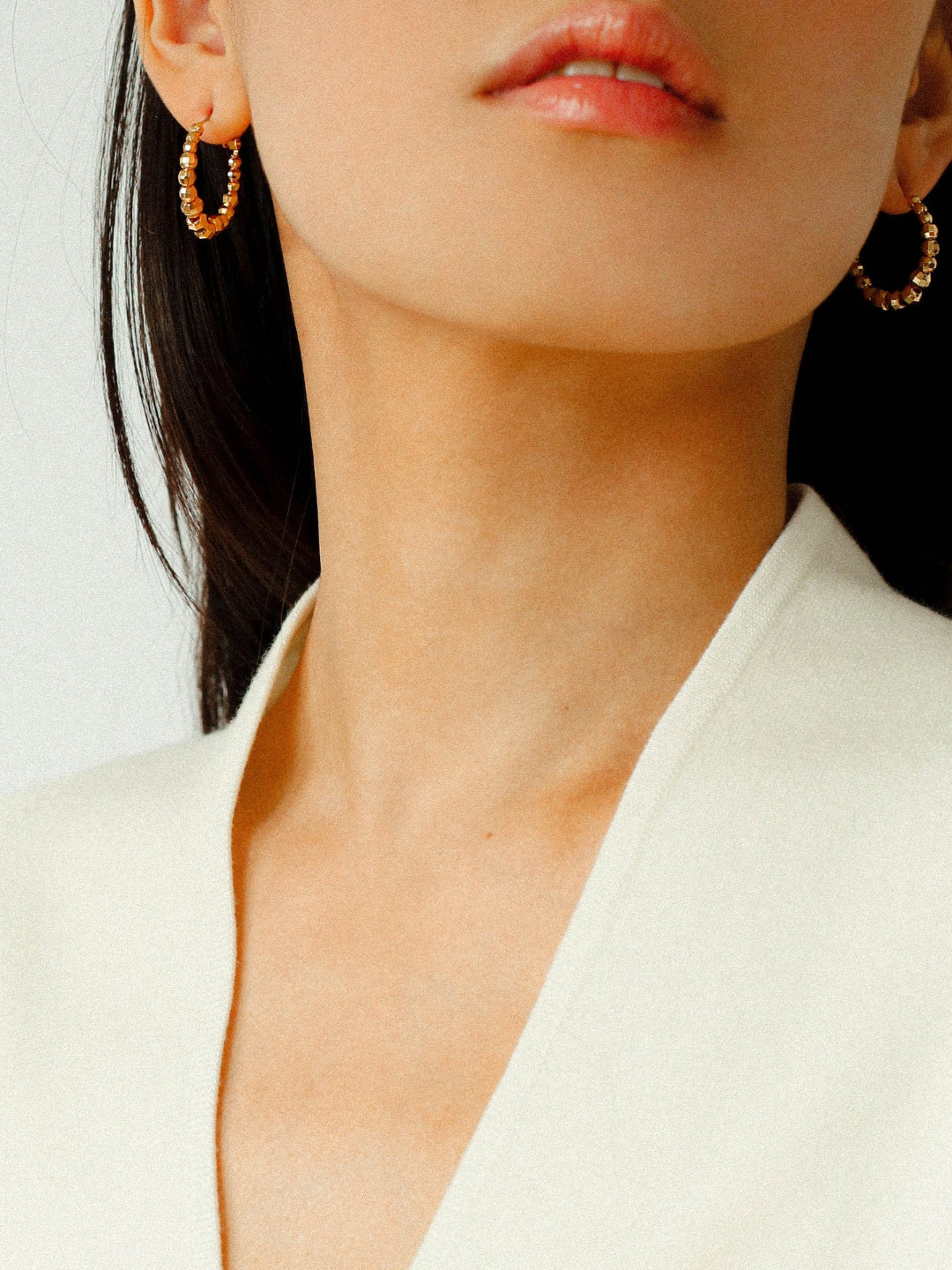 Multilayer Laser Bead Hoop Earrings