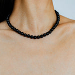 Classic Black Agate Beaded Necklace-Gembea Jewelry