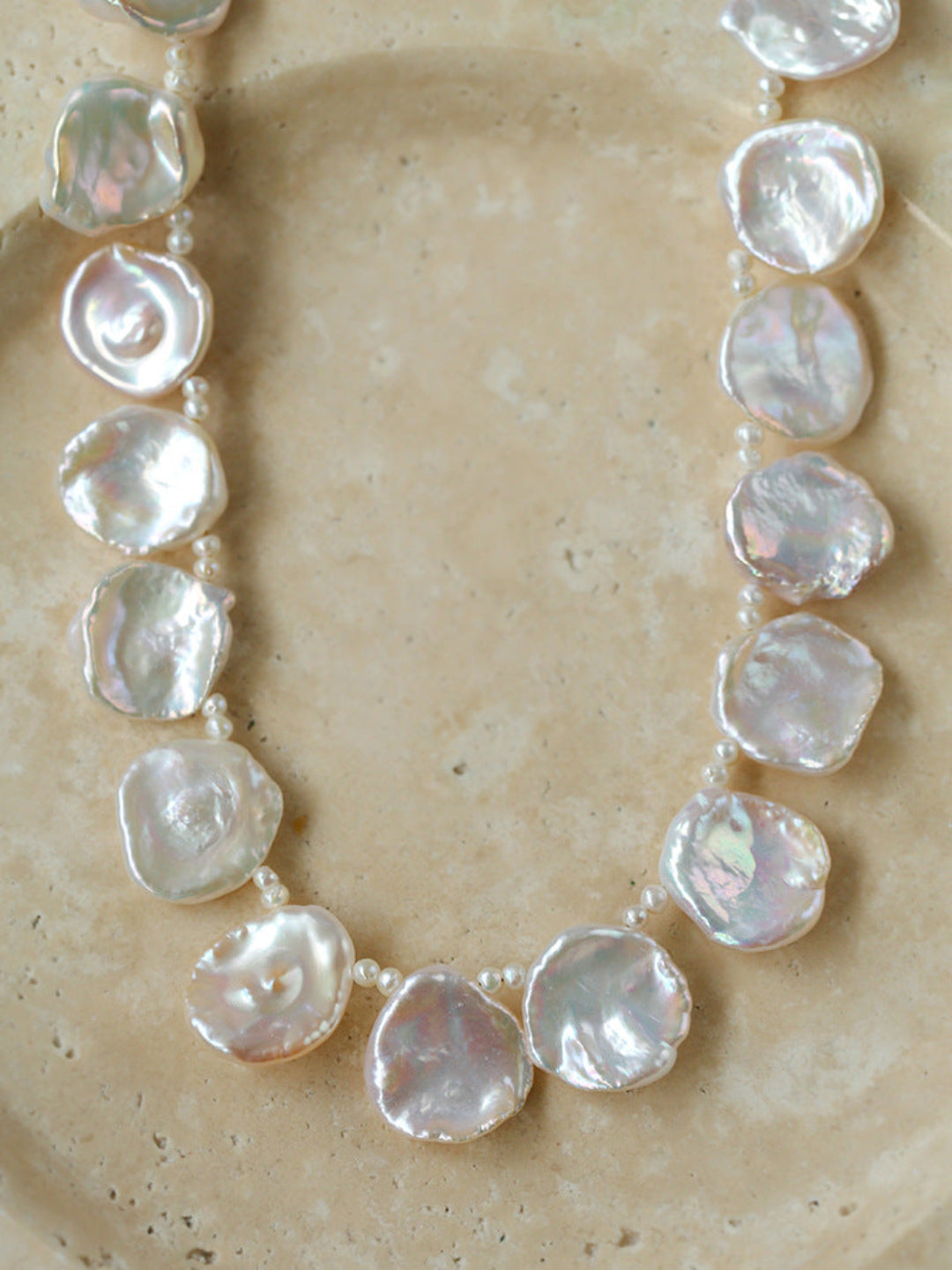 Natural Baroque Petal Pearl Necklace