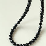 Classic Black Agate Beaded Necklace-Gembea Jewelry