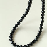 Classic Black Agate Beaded Necklace-Gembea Jewelry