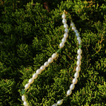 Green Stone Irregular Pearl Necklace-Gembea Jewelry