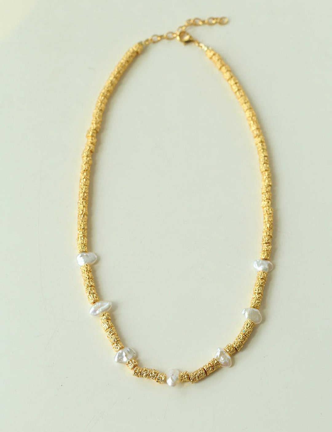 Vintage Gold Bean Irregular Pearl Necklace - Gembea Jewelry