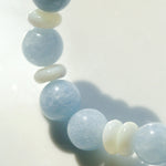 Gembea Jewelry Aquamarine White Scallop Beaded Bracelet