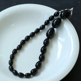 Water Drop Black Agate Beaded Choker Necklace