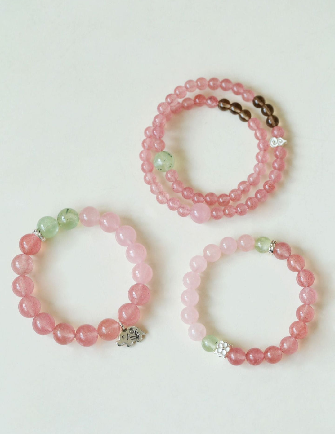 Summer Strawberry Crystal Grape Stone Bracelet Gembea Jewelry