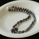 Hand-woven Pearl Run Loop Grey Necklace