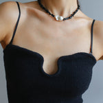 Special-Shaped Black Agate Baroque Choker Necklace