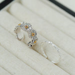 S925 Silver Little Daisy Open Set Ring