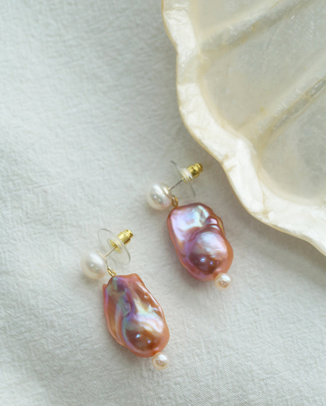 Natural Colorful Baroque Pearl Drop Earrings