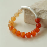 Red Agate Stretch Beaded Bracelet