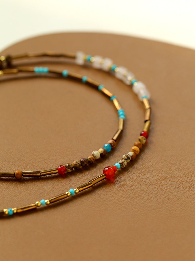 Pony Pendant Natural Stone Necklace-Gembea Jewelry
