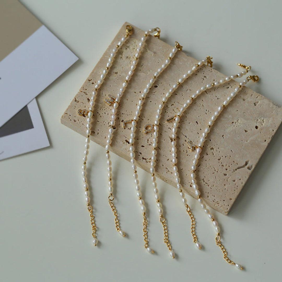 Vintage 26 Letter Pearl Bracelet - Gembea Jewelry