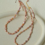 Purple-pink Irregular-shaped Pearl Necklace Gembea Jewelry