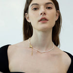 OT Love Lock Pearl Choker Necklace GEMBEA JEWELRY