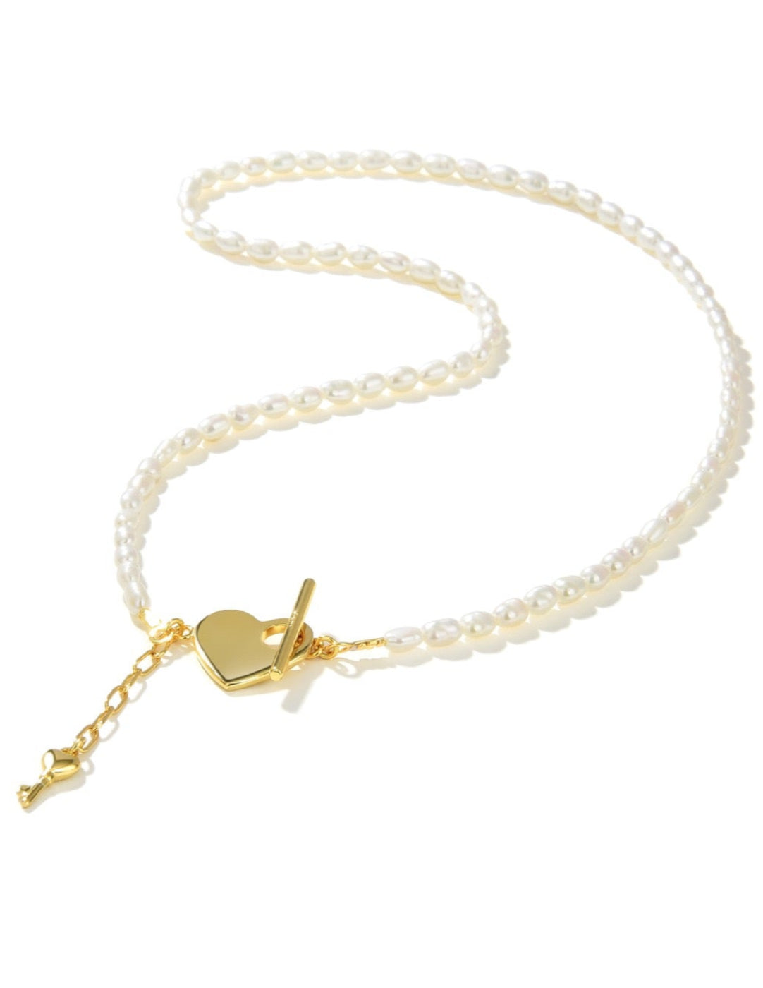 OT Love Lock Pearl Choker Necklace GEMBEA JEWELRY