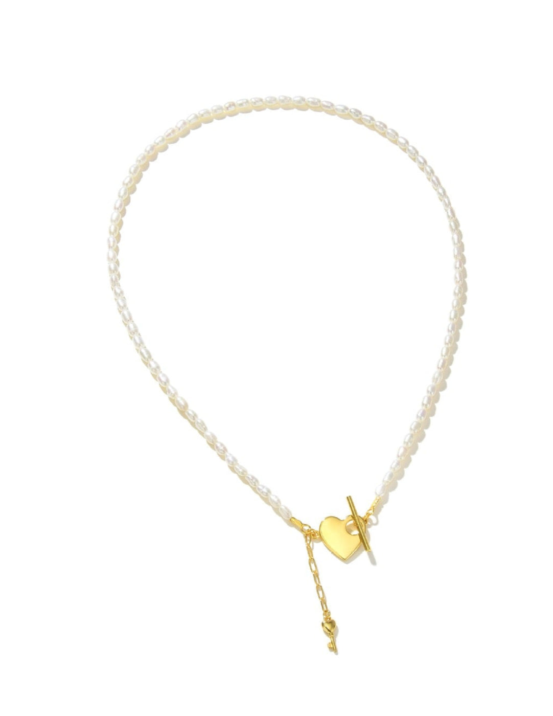 OT Love Lock Pearl Choker Necklace GEMBEA JEWELRY