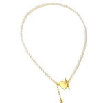 OT Love Lock Pearl Choker Necklace GEMBEA JEWELRY