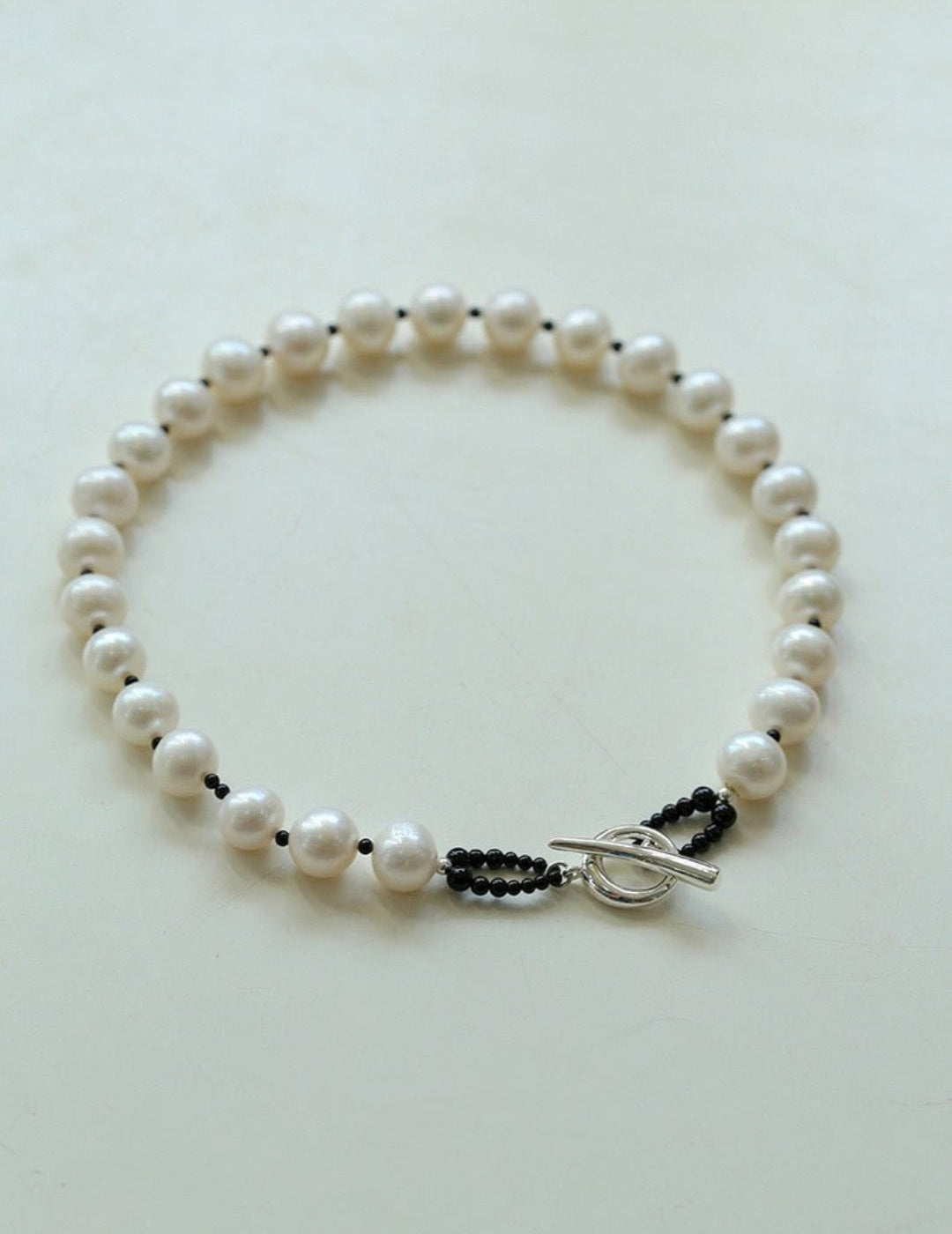 OT Black Spinel Baroque Pearl Weaving Choker Necklace gembea jewelry