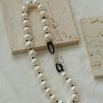 OT Black Spinel Baroque Pearl Weaving Choker Necklace gembea jewelry