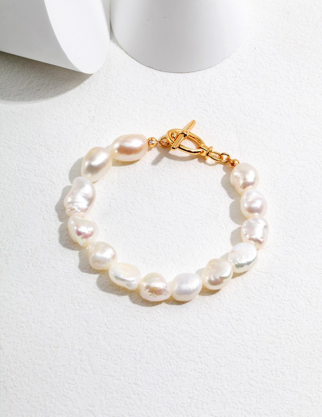 OT Buckle Baroque Pearl Bracelet - Gembea Jewelry