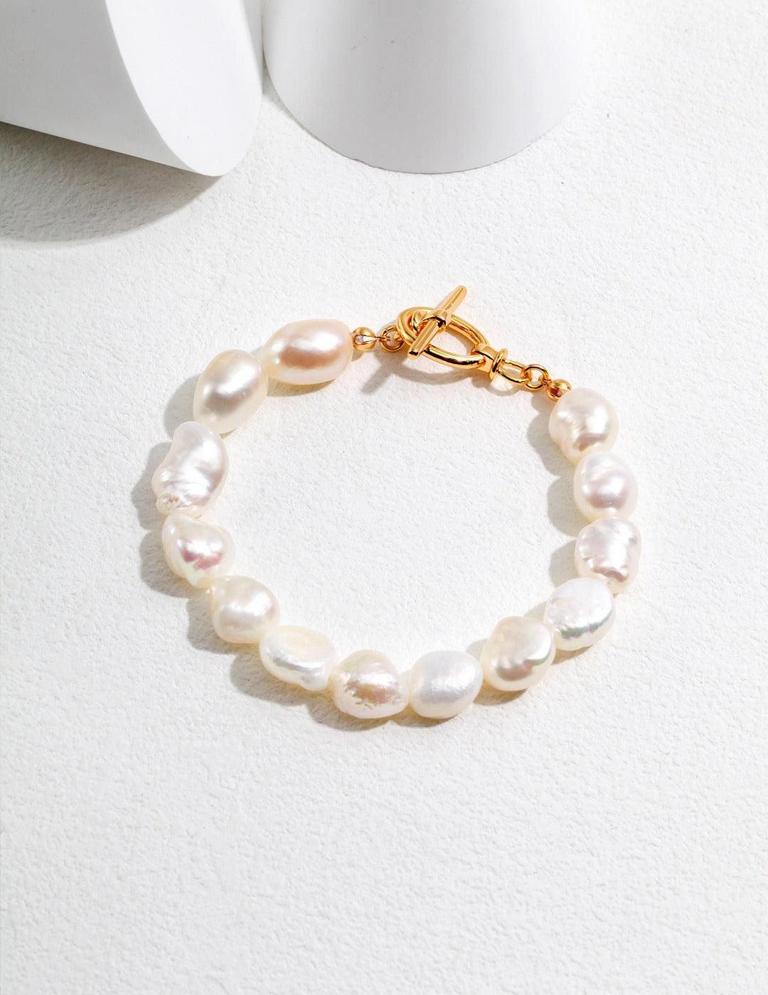 OT Buckle Baroque Pearl Bracelet - Gembea Jewelry