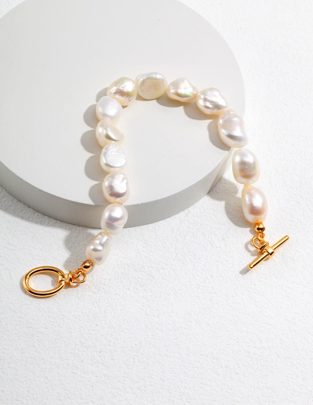 OT Buckle Baroque Pearl Bracelet - Gembea Jewelry
