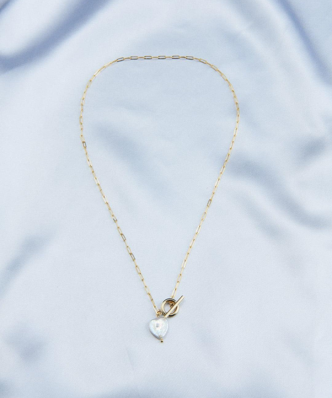OT Buckle Love Baroque Pearl Chain Necklace - Gembea Jewelry