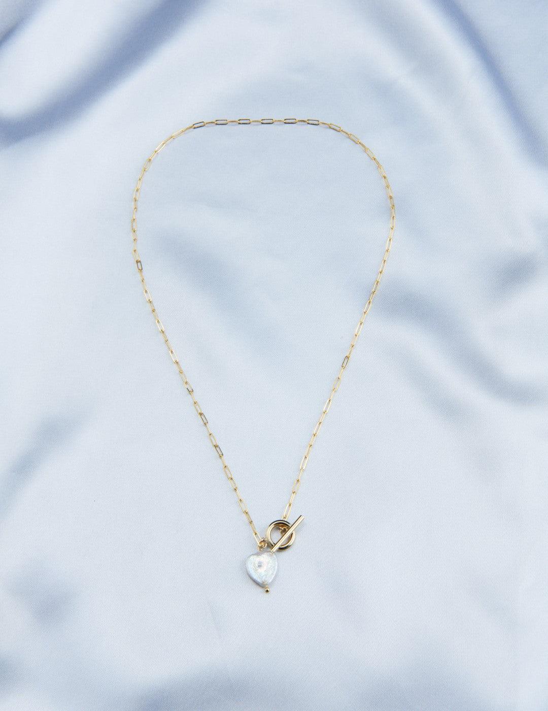 OT Buckle Love Baroque Pearl Chain Necklace - Gembea Jewelry