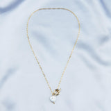 OT Buckle Love Baroque Pearl Chain Necklace - Gembea Jewelry