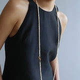 OT Clasp Long Minimalist Pearl Beaded Necklace-Gembea Jewelry