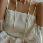 OT Clasp Long Minimalist Pearl Beaded Necklace-Gembea Jewelry