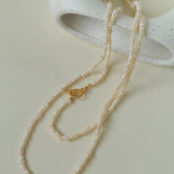 OT Clasp Long Minimalist Pearl Beaded Necklace-Gembea Jewelry