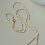 OT Clasp Long Minimalist Pearl Beaded Necklace-Gembea Jewelry