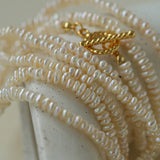 OT Clasp Long Minimalist Pearl Beaded Necklace-Gembea Jewelry