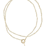 OT Clasp Long Minimalist Pearl Beaded Necklace gembea jewelry