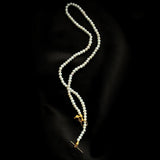 OT Gold Ball Pendant Pearl Beaded Necklace gembea jewelry