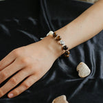 OT Tiger's Eye Silver Shell Beaded Bracelet gembea jewelry
