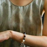OT Tiger's Eye Silver Shell Beaded Bracelet gembea jewelry