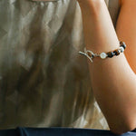OT Tiger's Eye Silver Shell Beaded Bracelet gembea jewelry