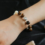 OT Tiger's Eye Silver Shell Beaded Bracelet gembea jewelry