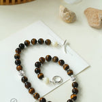 OT Tiger's Eye Silver Shell Beaded Necklace gembea jewelry