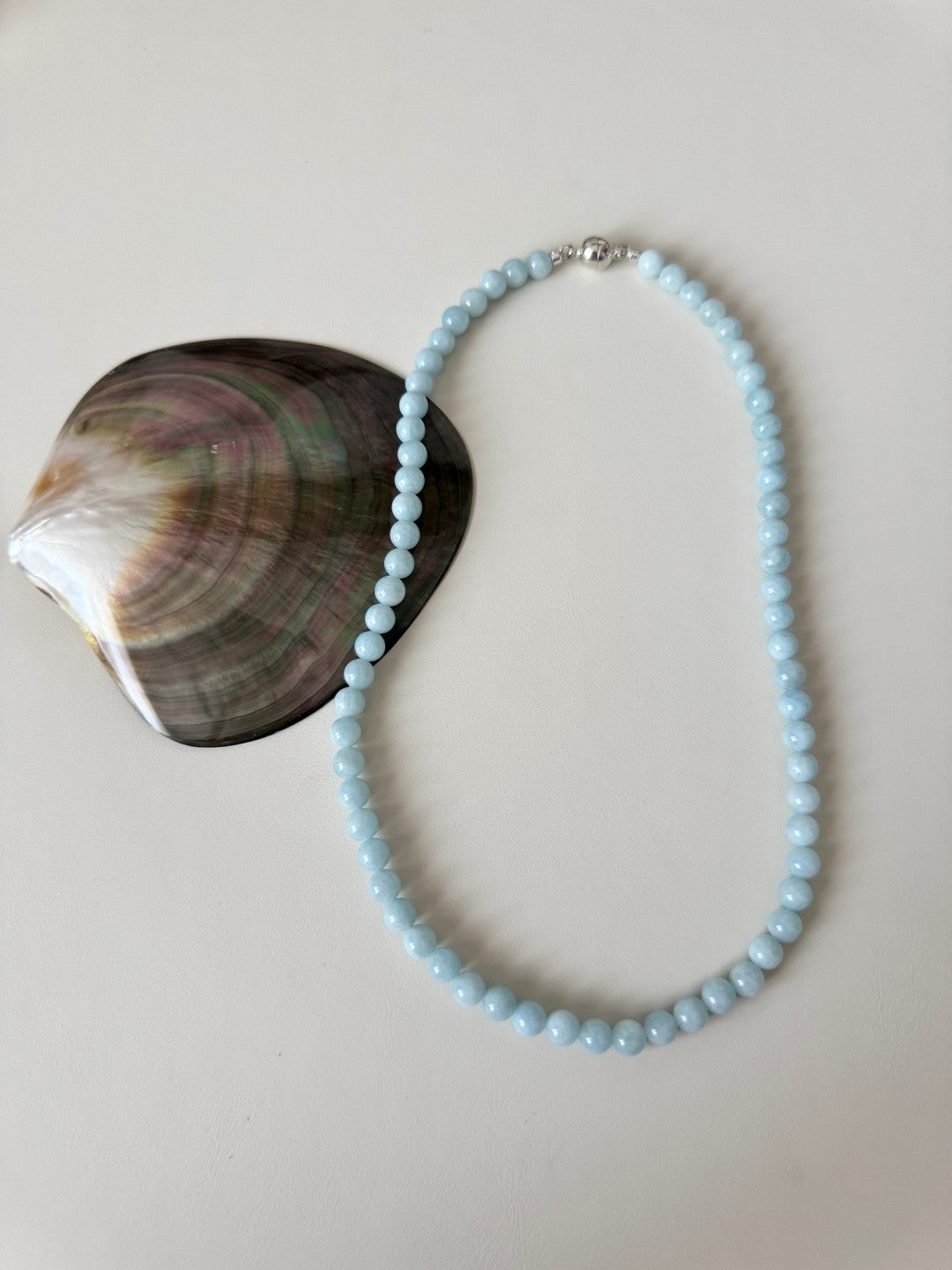 Ocean Breeze Aquamarine Beaded Necklace gembea jewelry