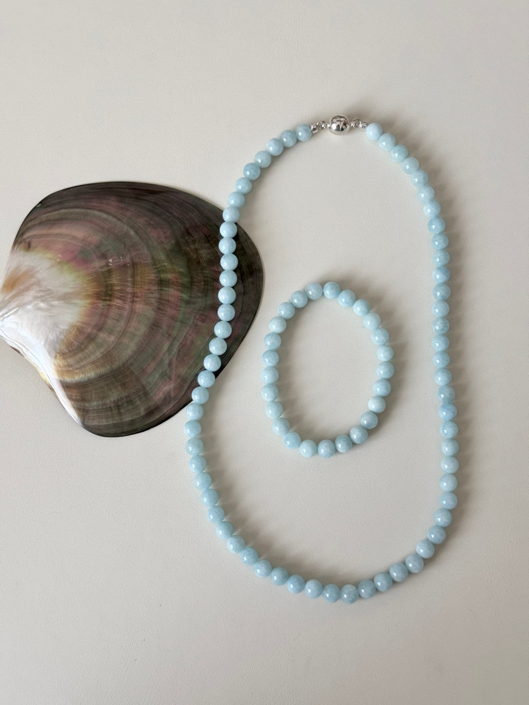 Ocean Breeze Aquamarine Beaded Necklace gembea jewelry