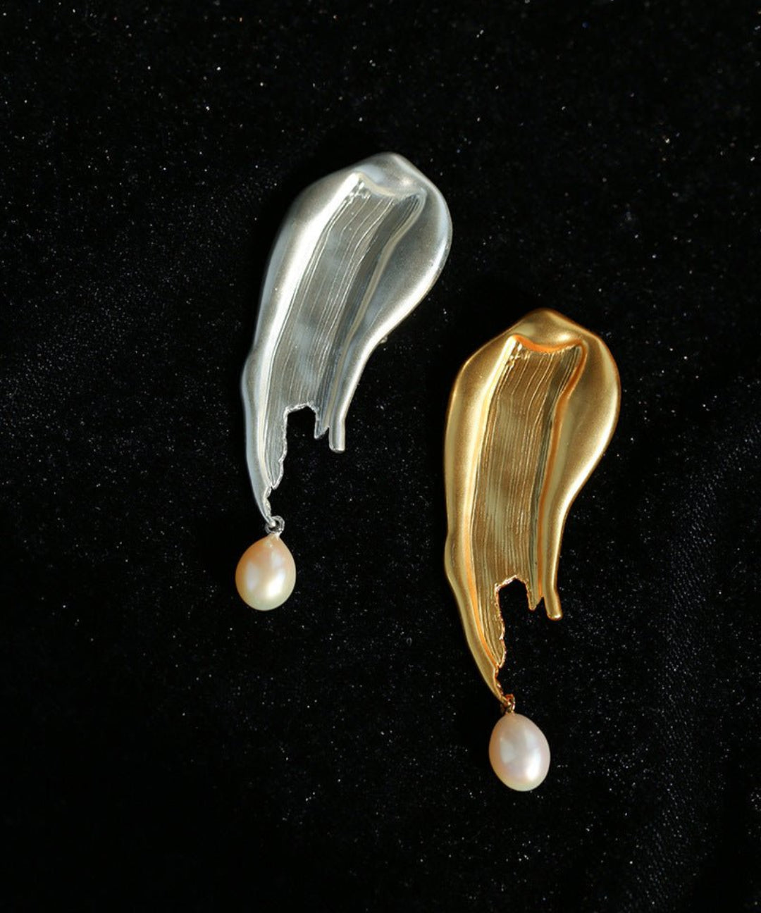 Oil Painting Teardrop Pearl Brooch gembea jewelry