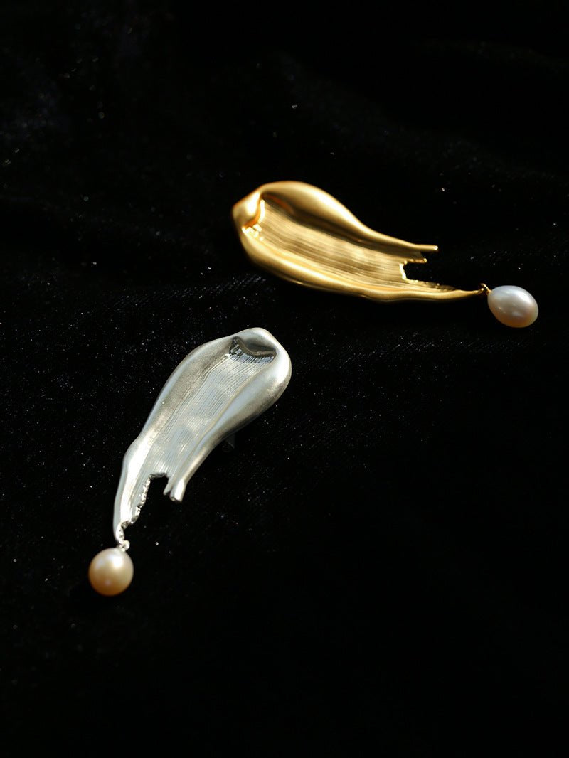 Oil Painting Teardrop Pearl Brooch gembea jewelry