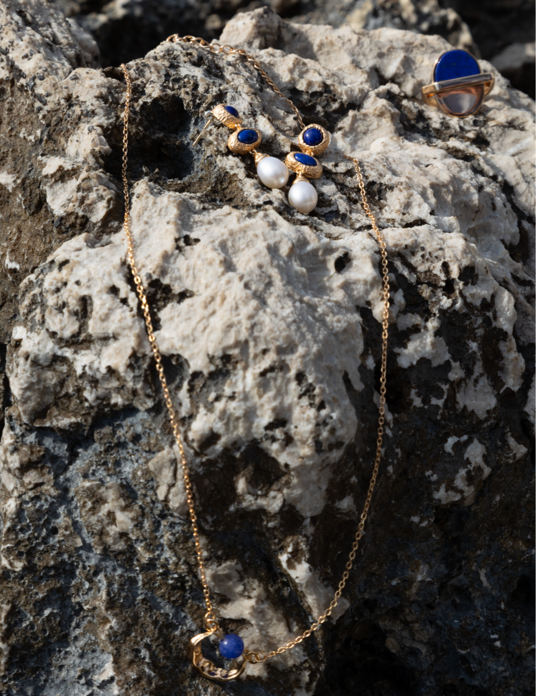 Vintage Lapis Lazuli Pearl Drop Earrings